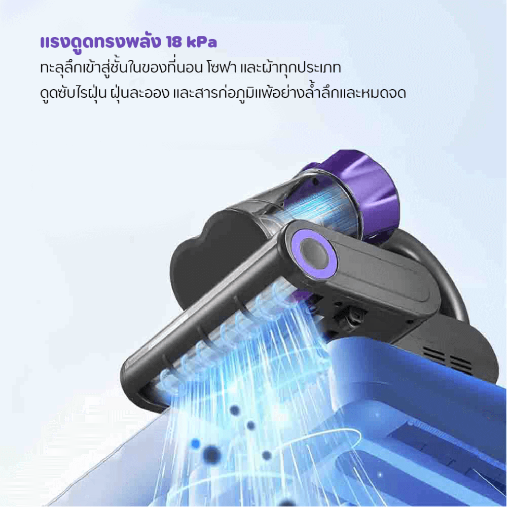 เครื่องกำจัดไรฝุ่นบนฟูก MC MISTER CLEAN MC MATTRESS VACUUM สีเทา  ดูดแรง 18 KPA มี ULTRASONIC และ UV LIGHT ช่วยกำจัดฝุ่น ไรฝุ่นและสารก่อภูมิแพ้_6